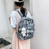 Preppy Style Women Printing Backpack Handbags Oxford Cloth