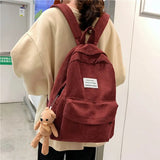 Teen Girls' Corduroy School Backpack