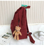 Teen Girls' Corduroy School Backpack