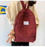 Teen Girls' Corduroy School Backpack