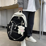 Preppy Waterproof Nylon Women Backpack High School Bags for Teenage Girl