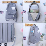 Preppy Solid Women Backpack for Teenage Girl