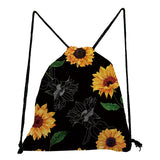 Backpack Sunflower Printed Drawstring Bags Large Capacity Shoe Bag