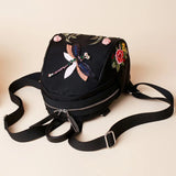 Dragonfly Pattern Travel Backpack Embroidery Women's Backpack