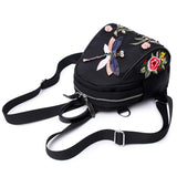 Dragonfly Pattern Travel Backpack Embroidery Women's Backpack