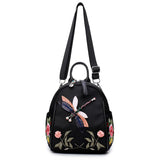Dragonfly Pattern Travel Backpack Embroidery Women's Backpack