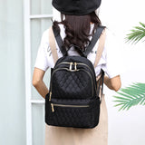 Diamond Lattice Women School Backpack Female Travel Backpack