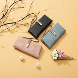 Women's Leisure Buckle Long Pu Wallet Wrist Band