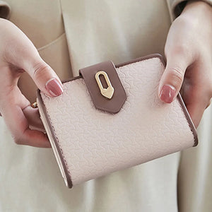 Women PU Leather Wallet Large Capacity Hasp Purses Multifunction Short Purse