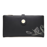 Floral Print Long Purses Zipper Hasp Wallet For Women