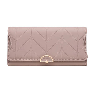 Prettyzys Women's Long Wallet with Buckle Pu Xiaoqing Novice Foreskin Clip Bag