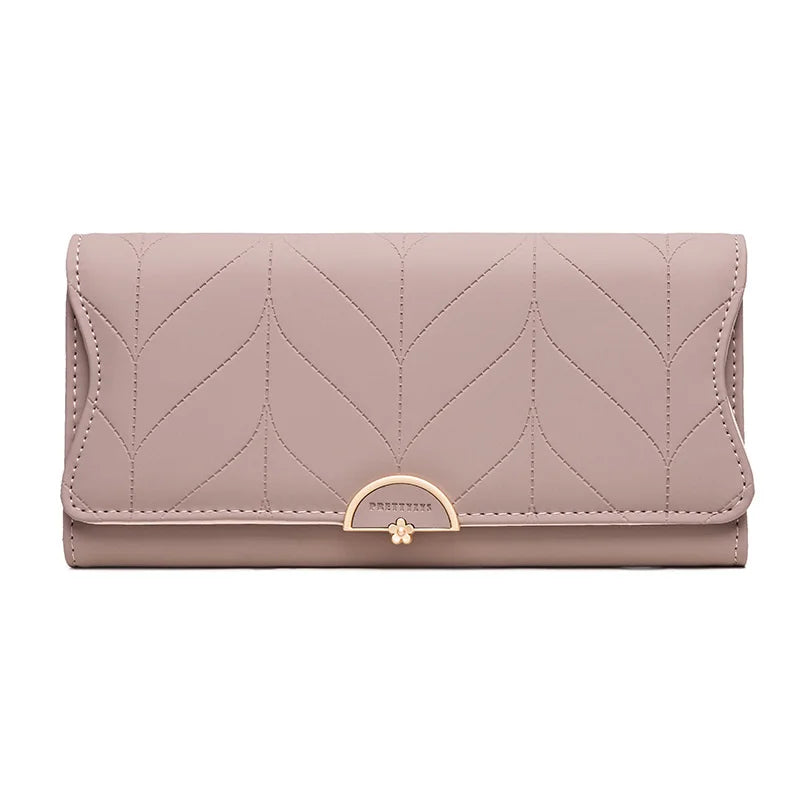 Prettyzys Women's Long Wallet with Buckle Pu Xiaoqing Novice Foreskin Clip Bag