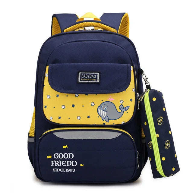 Kids Cartoon Animal Waterproof School Bag Orthopedic Backpack
