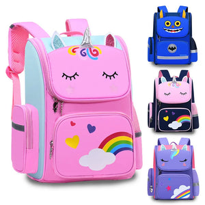 Kids 3D Cartoon Backpack Rainbow Schoolbag