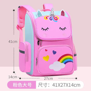 Kids 3D Cartoon Backpack Rainbow Schoolbag
