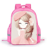 Cartoon Flower Girl School Backpack Lightweight Shoulder Bag