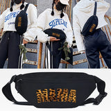 Princess Crown Print Waist Bag Women Canvas Chest Packs