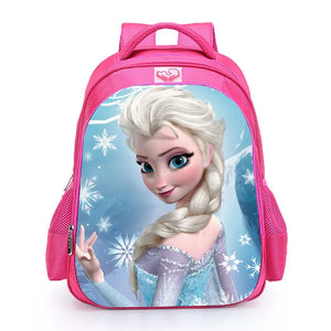 Princess Elsa Lovely School Backpack for Girls Kids Pink Cartoon Bag