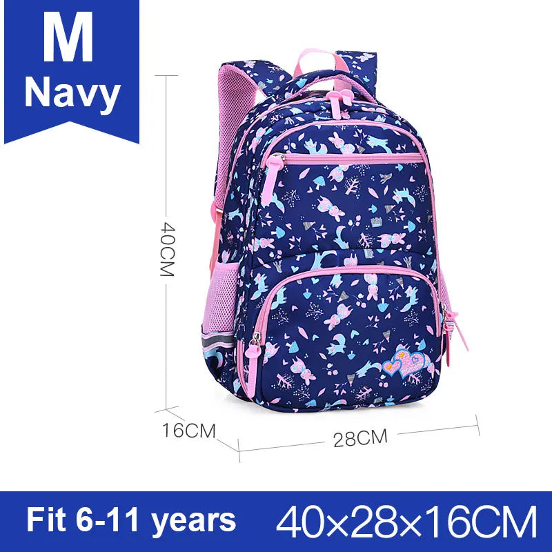 Princess Fox Heart Rabbit Embroidery Girl Boy Children School Bagpack