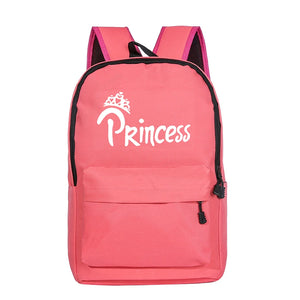 Princess Prince Print School Bags for Girls Boy Backpack Female Laptop Storage P