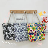 Flower Print Shoulder Bag Women Insulation Tote Reusable Travel Handbag