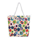 Flower Print Shoulder Bag Women Insulation Tote Reusable Travel Handbag