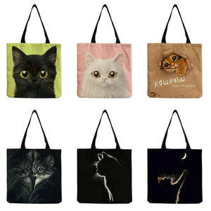 Cartoon Animal Handbag Big Cat Woman Shoulder Bag Tote Bag
