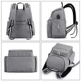 Waterproof Nappy Backpack for Mom with USB