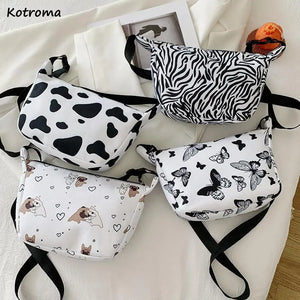 Retro Zipper Shoulder Bags Women Big Capacity Canvas Cross Body Underarm Hobos B