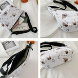 Retro Zipper Shoulder Bags Women Big Capacity Canvas Cross Body Underarm Hobos B