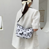 Retro Zipper Shoulder Bags Women Big Capacity Canvas Cross Body Underarm Hobos B