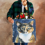 Vintage Cat Cartoon Canvas Tote Bag Large Capacity Harajuku Handbag