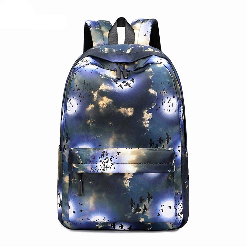 Printed Backpack for Teenage Boys and Girls School Bags Waterproof
