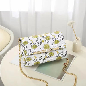 Floral Chain Women's Shoulder Messenger Small Square Casual Bag