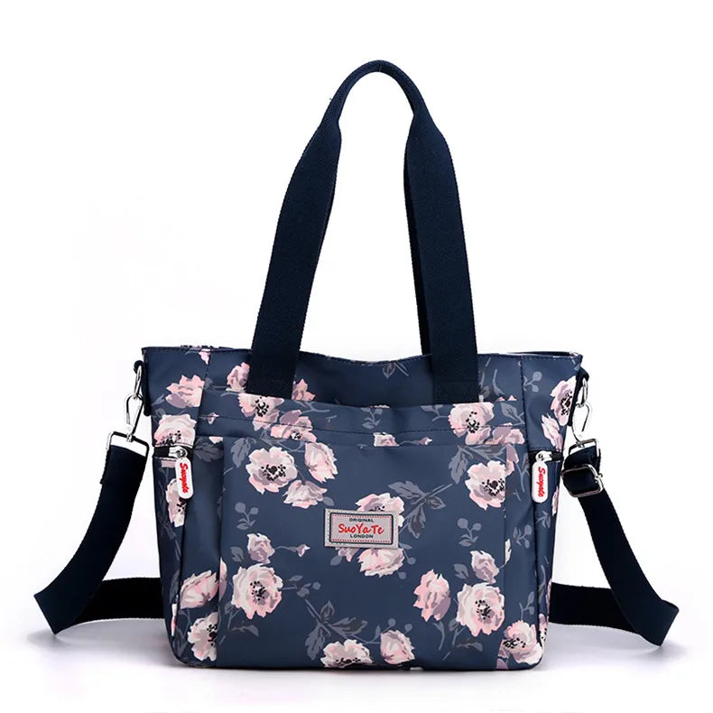 Floral Shoulder Bag Large Capacity Top-Handle Crossbody Tote