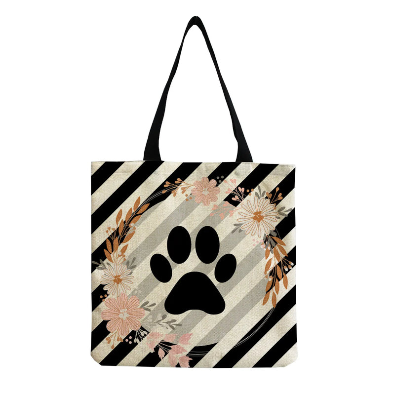 Cartoon Dog Paw Printed Lady Tote Bag