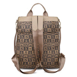Plaid PU Leather Backpacks for Women Large Capacity Female Travel Bag