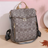 Plaid PU Leather Backpacks for Women Large Capacity Female Travel Bag