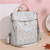 Plaid PU Leather Backpacks for Women Large Capacity Female Travel Bag
