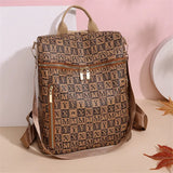 Plaid PU Leather Backpacks for Women Large Capacity Female Travel Bag
