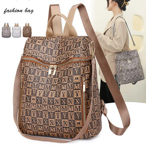 Plaid PU Leather Backpacks for Women Large Capacity Female Travel Bag