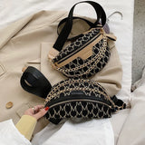 Plaid Pattern Fanny Packs For Women Chain Waist Bag