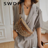Plaid Pattern Fanny Pack Women Chain Waist Bag Fashion Ladies Crossbody Bag