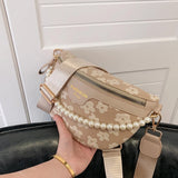 Plaid Pattern Fanny Pack Chain Waist Bag Female Crossbody Bag