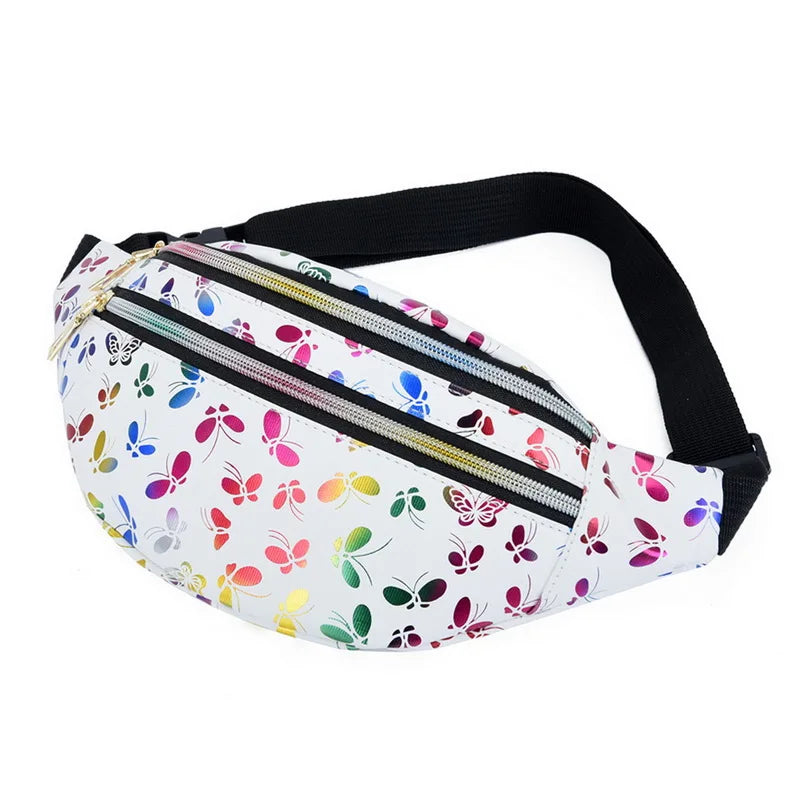 Colorful Waist Bag Women Fanny Pack Girls Bum Bag Travel Kids Cartoon Belt Bag