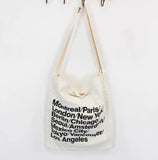 Casual Letter Canvas Denim Handbag Small Fresh Shoulder Bag
