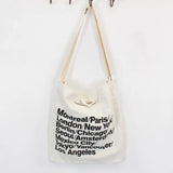 Casual Letter Canvas Denim Handbag Small Fresh Shoulder Bag
