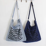 Casual Letter Canvas Denim Handbag Small Fresh Shoulder Bag