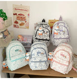 Printing Nylon Backpack Large Capacity For Women