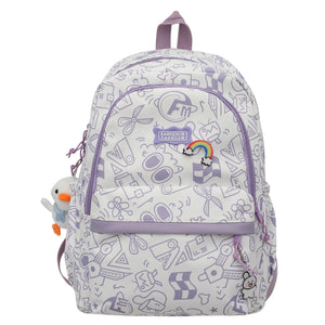 Printing Nylon Backpack Large Capacity For Women